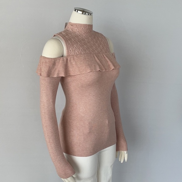 NWT WHBM Cold Shoulder Mock Neck Sweater XS - Picture 7 of 16